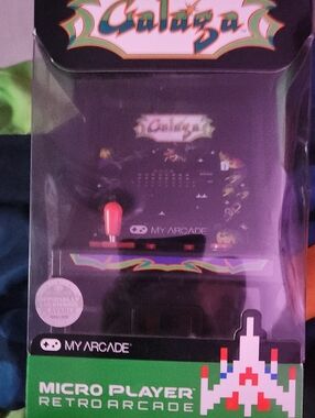 Arcade Galaga Micro Player BRAND NEW IN BOX - Purple Cabinet with Pink Joystick